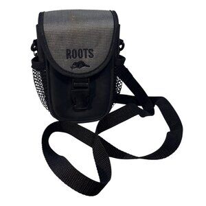 Roots Camera Bag Black & Gray Compact With Adjustable Strap Mesh Side Pockets